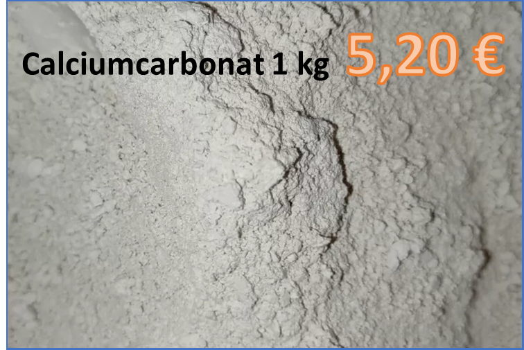 1kg Calciumcarbonat, Kreidepulver, Schlämmkreide, natürlich, fein gemahlen, weiß