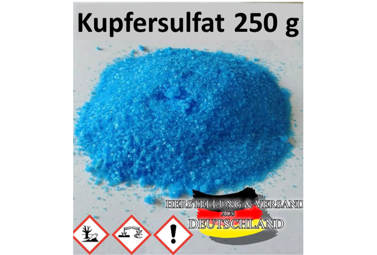 250g Kupfersulfat, Kupfer II-Sulfat Pentahydrat, Copper Sulfate, Kupfervitriol