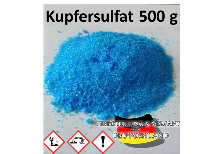 500g Kupfersulfat, Kupfer II-Sulfat Pentahydrat, Copper Sulfate, Kupfervitriol
