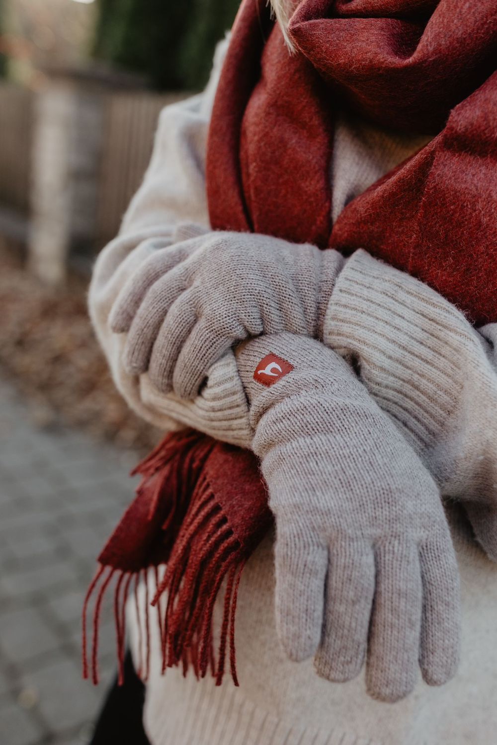 Finger Handschuhe GEFÜTTERT - Farbe: Sand - Gr. S