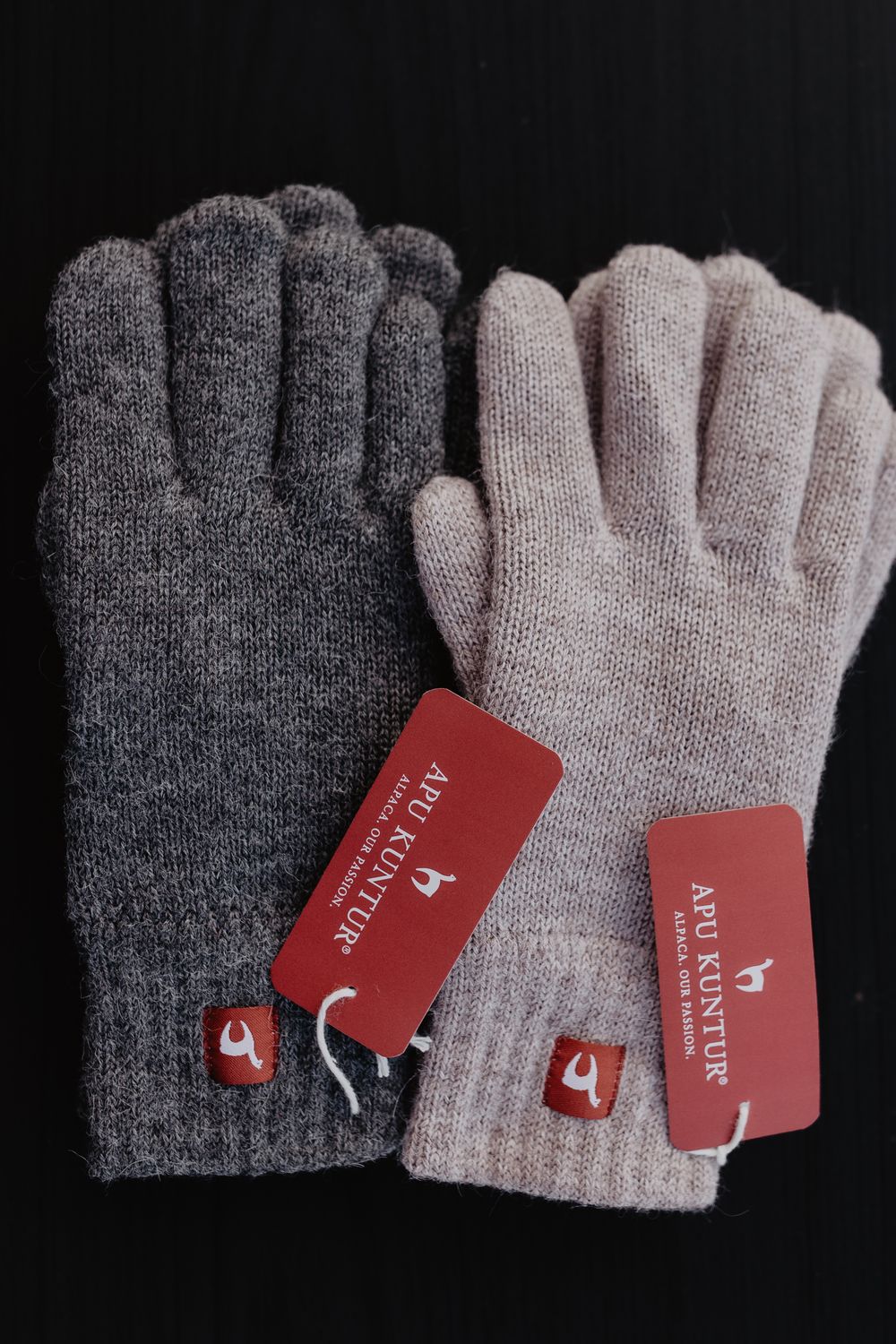 Finger Handschuhe GEFÜTTERT - Farbe: Grau - Gr. S
