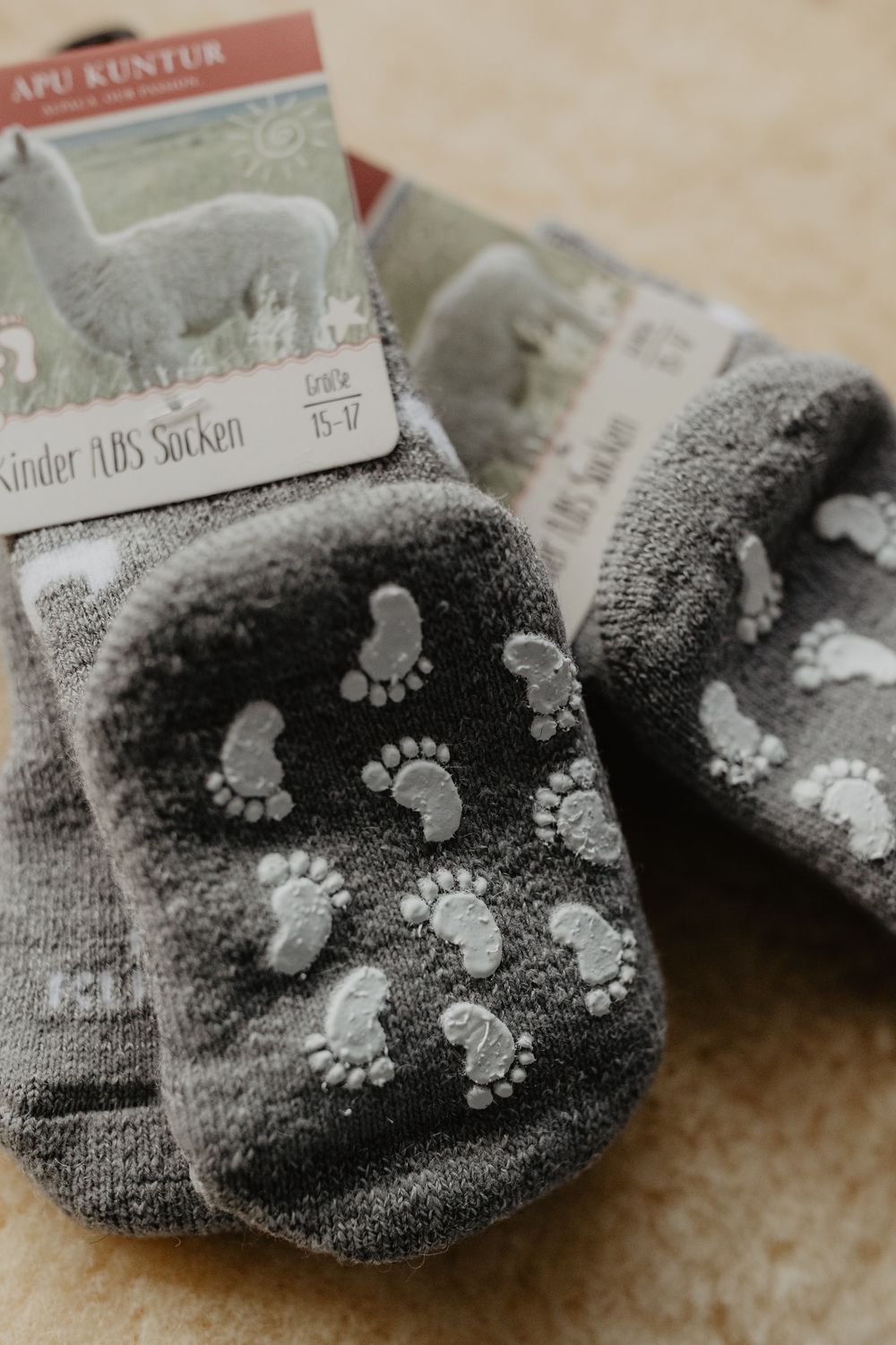 Kids ABS-Socken - Farbe: Grau - Gr. 15-17