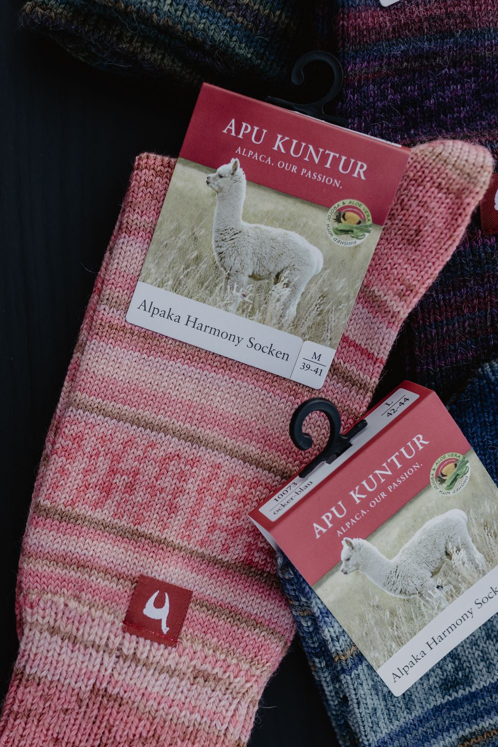 Alpaka Harmony Socken - Farbe: Koralle - Gr. 36-38