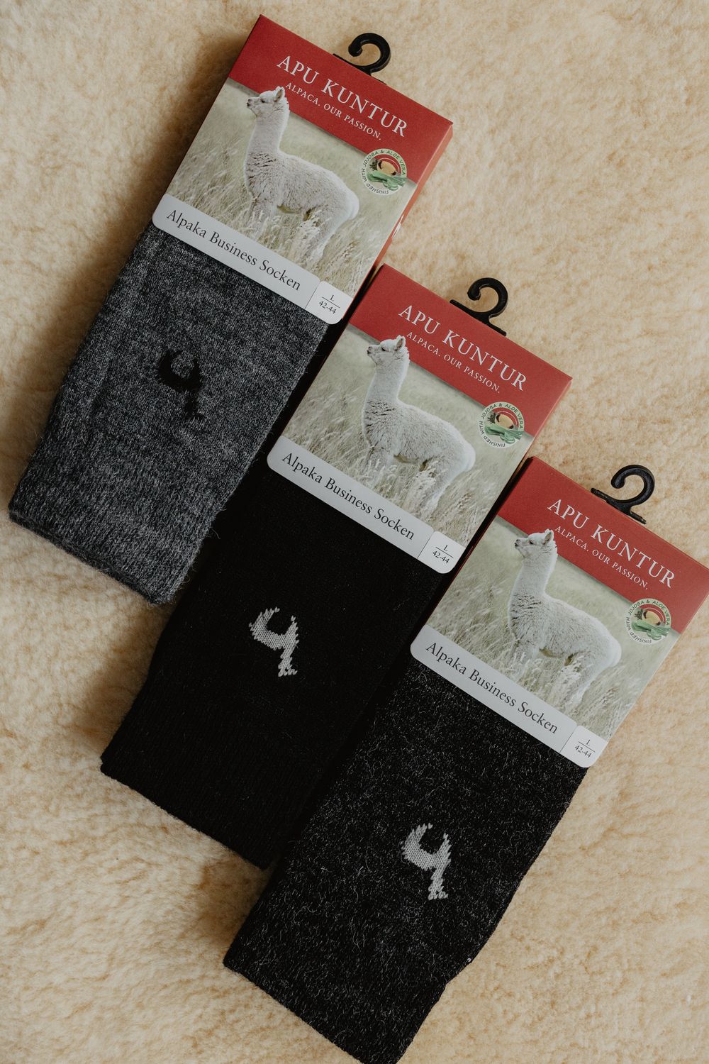 Alpaka Business Socken - Farbe: Grau - Gr: 39-41