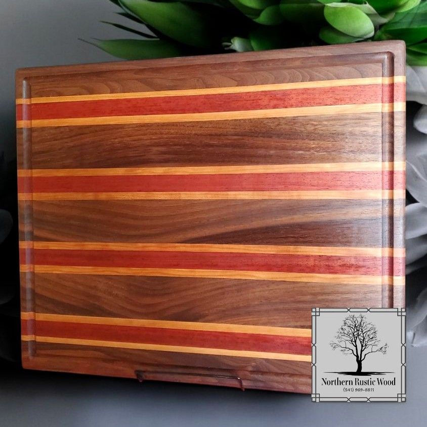 Black Walnut, Padauk and Cherry Cutting Board