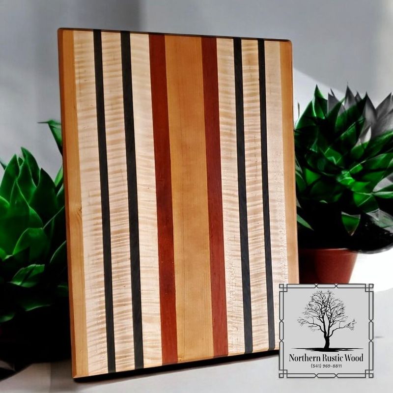 Mahogany, Ribbon Maple, Padauk and Wenge Cutting Board