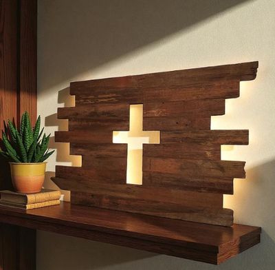 Rustic Wooden Cross Wall Art | Handmade Reclaimed Wood Decor