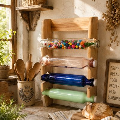 Handcrafted Wooden Rolling Pin Holder