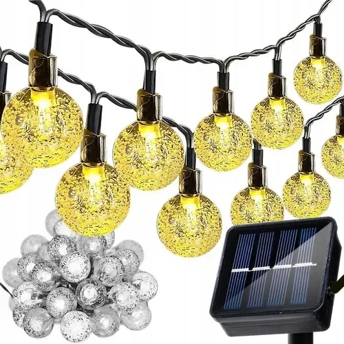 Girlanda ozdobna solarna 7m 40x kulki ozdobne