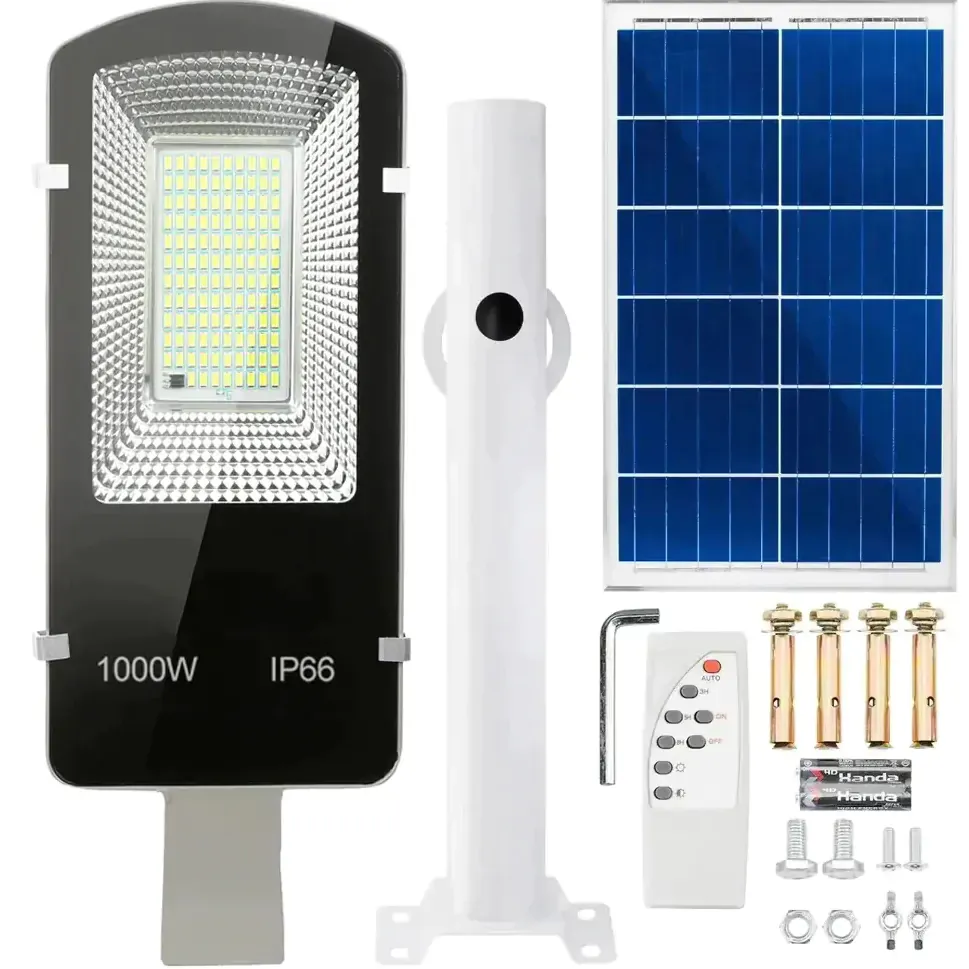 Lampa uliczna solarna 234 led panel uchwyt pilot LiFePO4 8000mAh ip66 1000w