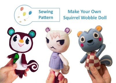 Squirrel Wobble Doll Sewing Pattern