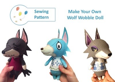 Wolf Wobble Doll Sewing Pattern