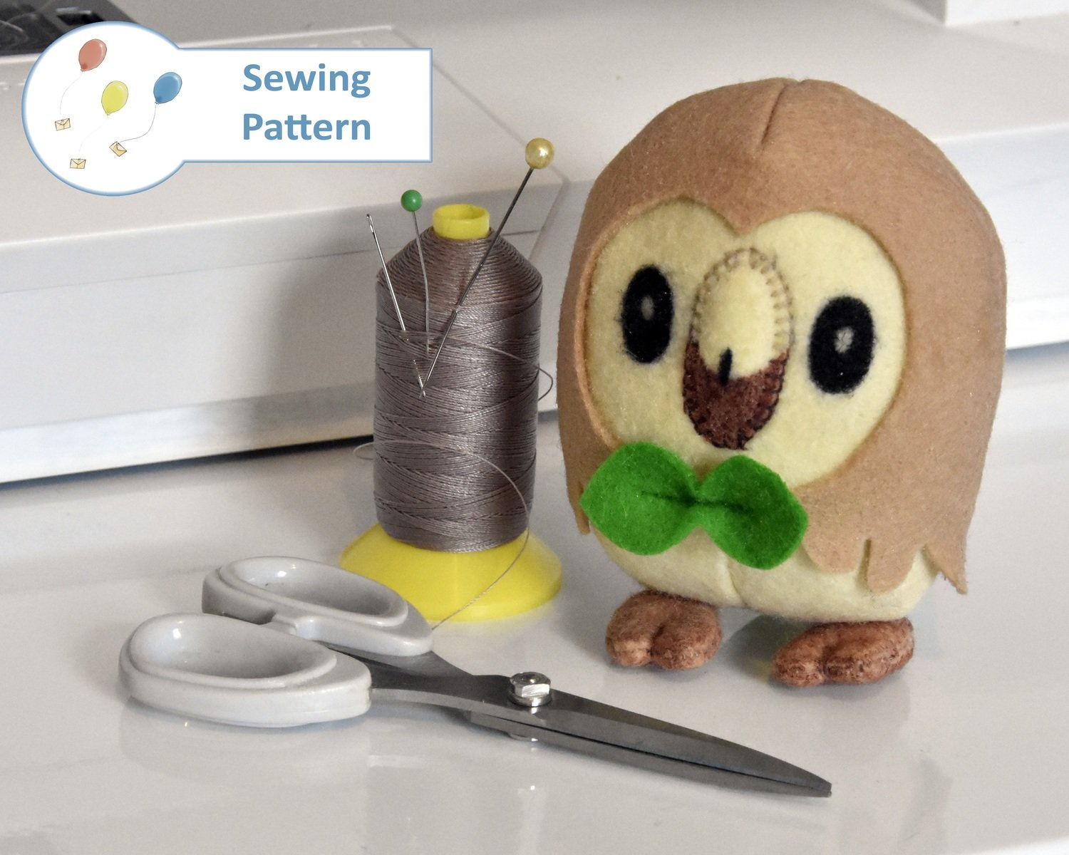 Rowlet Owl Pokemon Starter Sewing Pattern