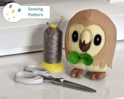 Rowlet Owl Pokemon Starter Sewing Pattern Rowlet Owl Pokemon Starter Sewing Pattern