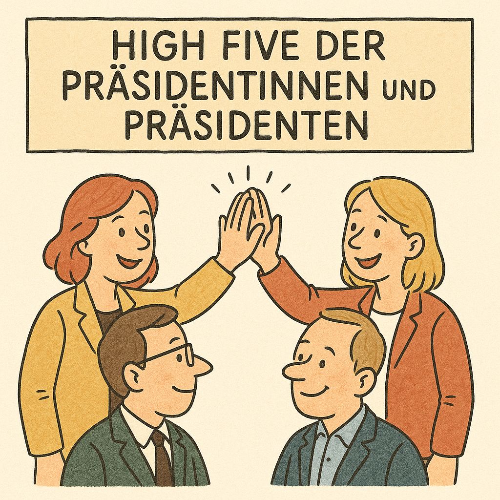 High Five der Präsidentinnen und Präsidenten