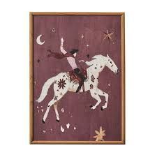 Cowboy Frame Glass Print