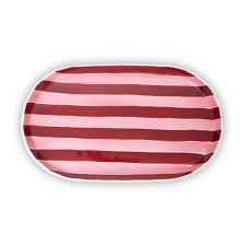 Oval Platter Pink & Burgundy