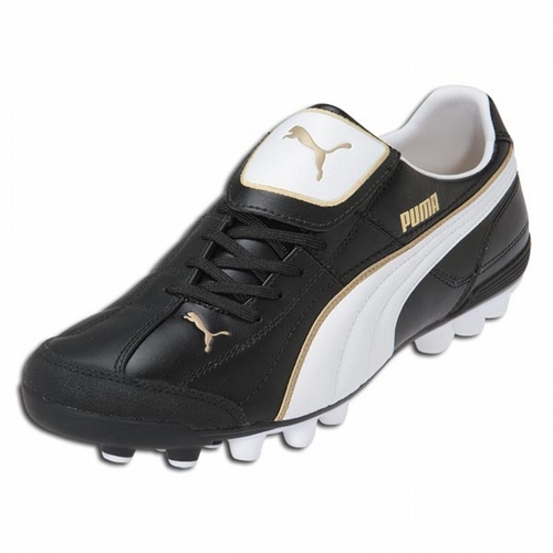 PUMA Liga XL i HG Synthetic Grass - Black/White/Team Gold Firm Ground Soccer Shoes