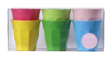 Lot de 6 verres multicolore RICE
