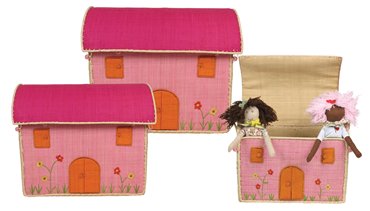 Coffre à jouet &quot;maison&quot; RICE  si fille