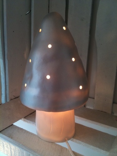 Lampe veilleuse champignon argent HEICO