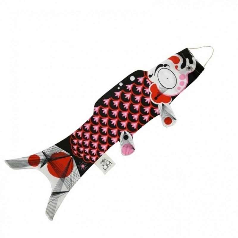 Koinobori poisson porte bonheur noir MADAME MO