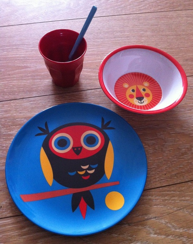 Set de vaisselle hibou lion