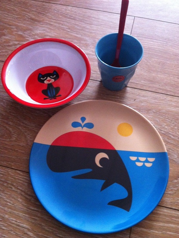 Set de vaisselle baleine chat