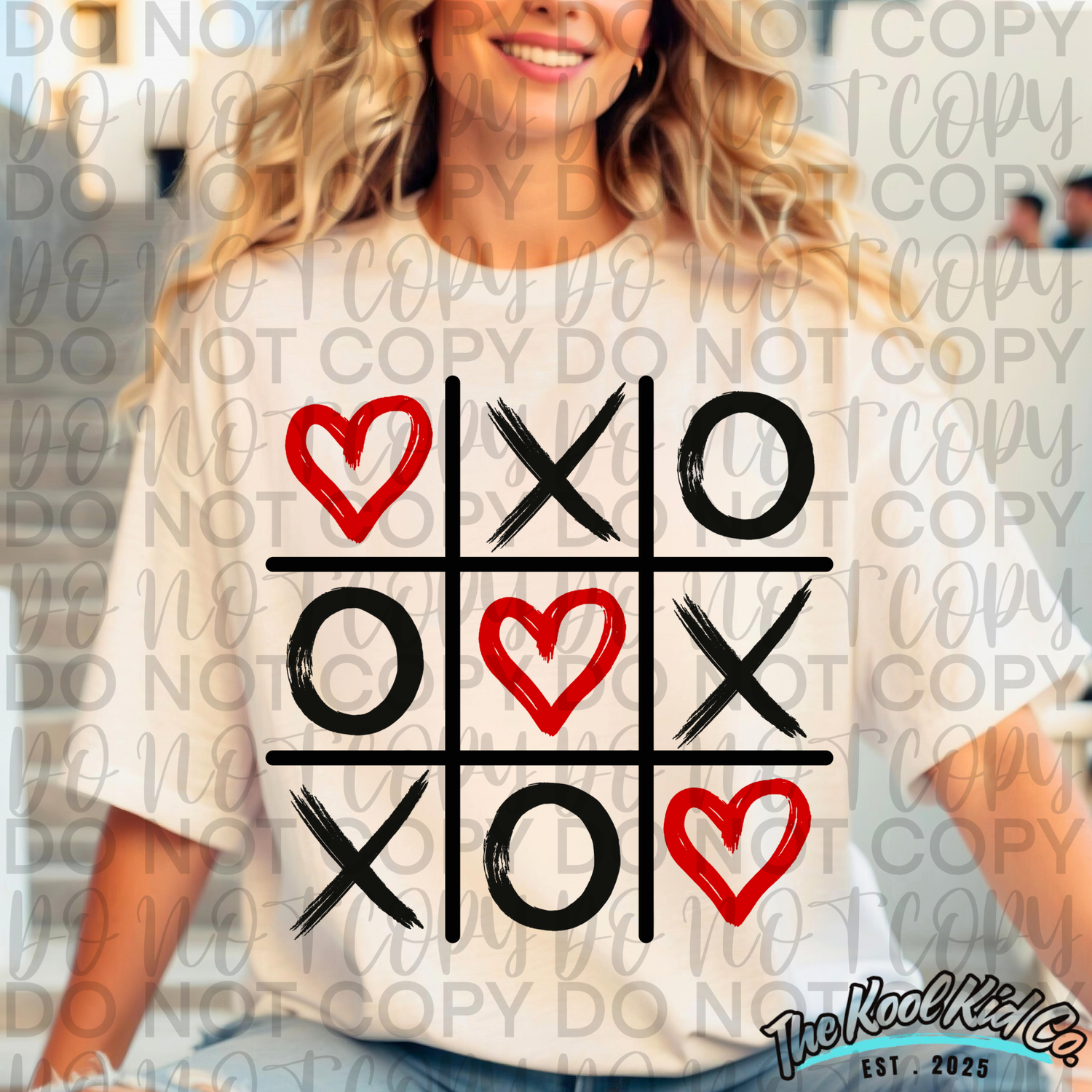 XOXO heart tic tac toe