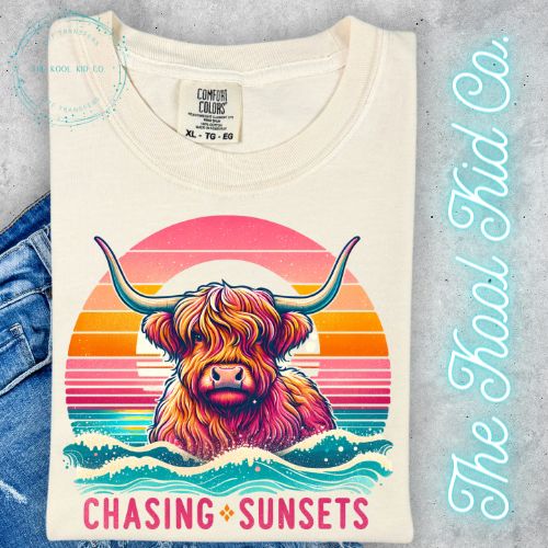 Chasing sunsets Highland Cow