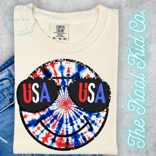 USA Tie Dye Smiley