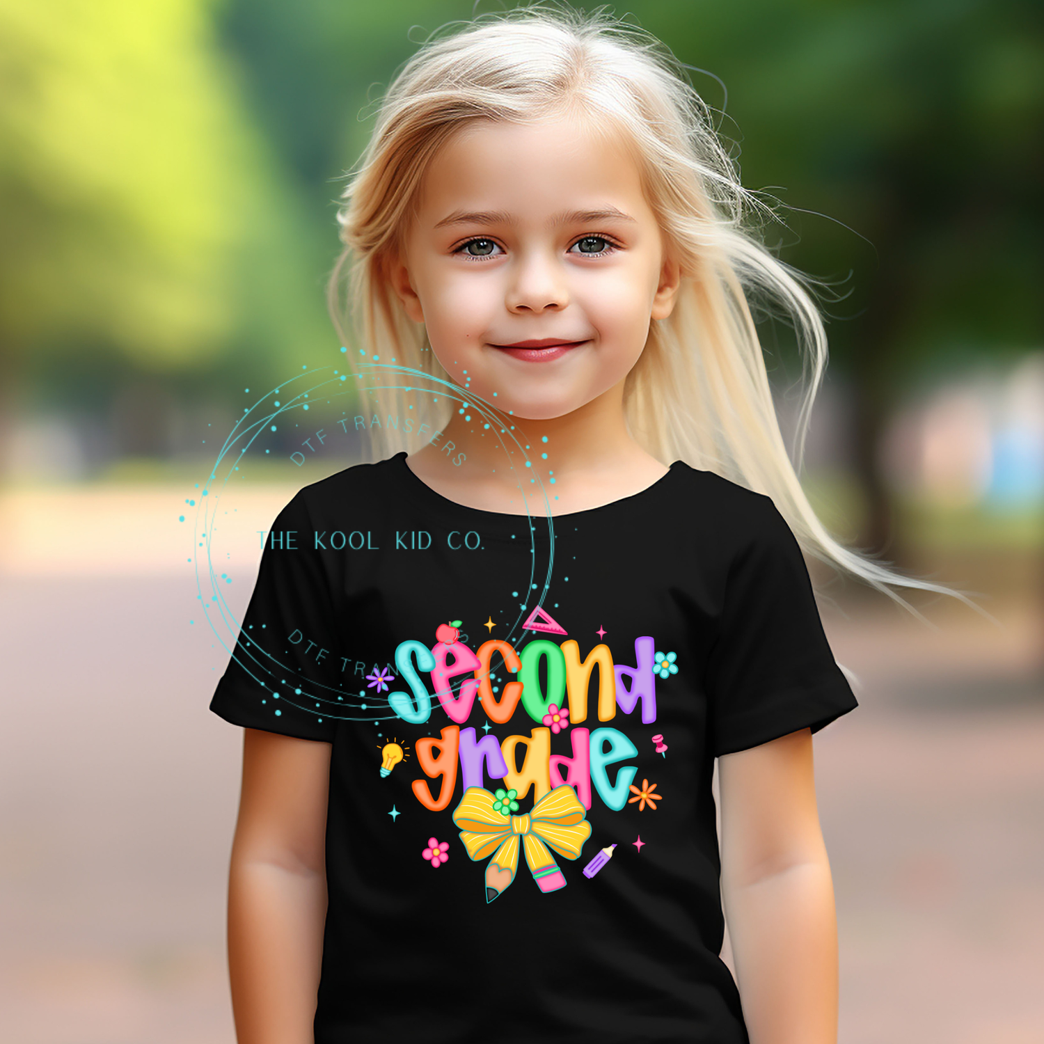 Neon Preppy Pencil Bow - Second Grade