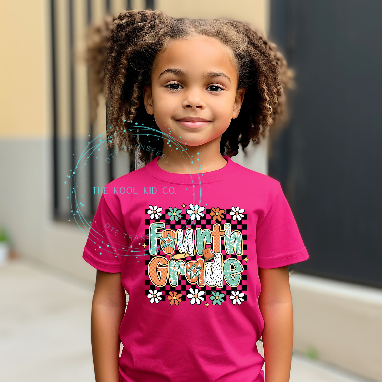 Checkered Floral Grade - Fourth Grade