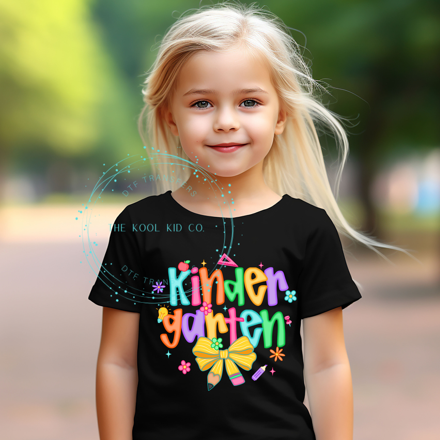 Neon Preppy Pencil Bow - Kindergarten