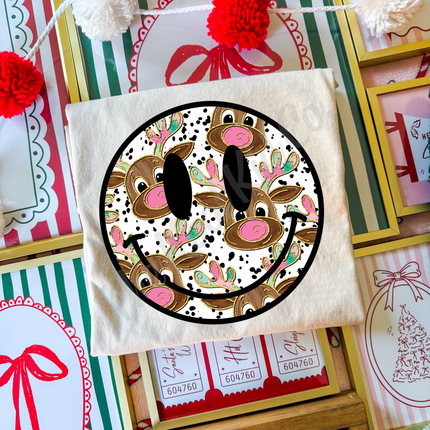 REINDEER SMILEY FACE