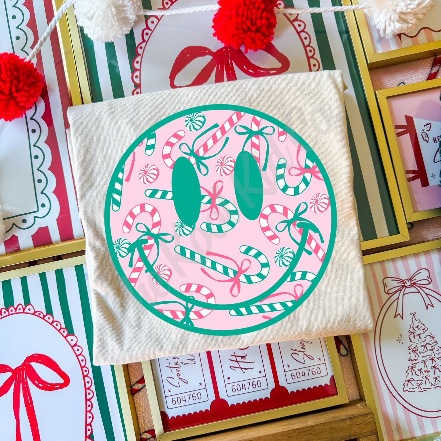 CANDY CANE SMILEY FACE