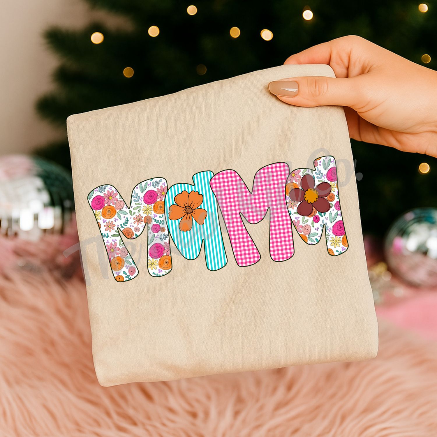 CHECKERED FLORAL MAMA