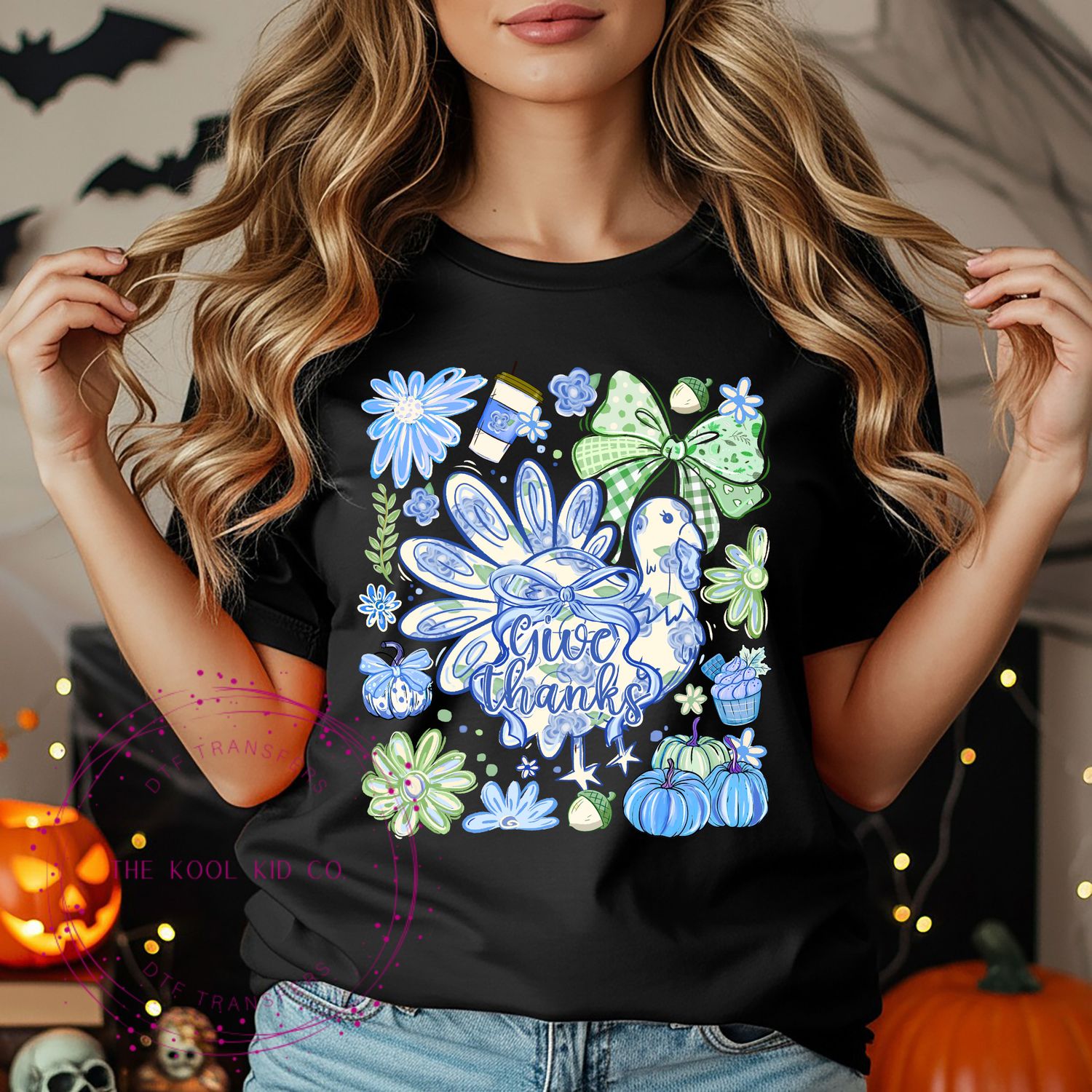BLUE BOHO GIVE THANKS TURKEY