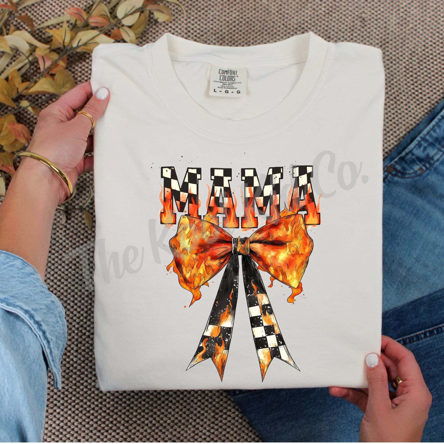 CHECKERED FLAME MAMA BOW
