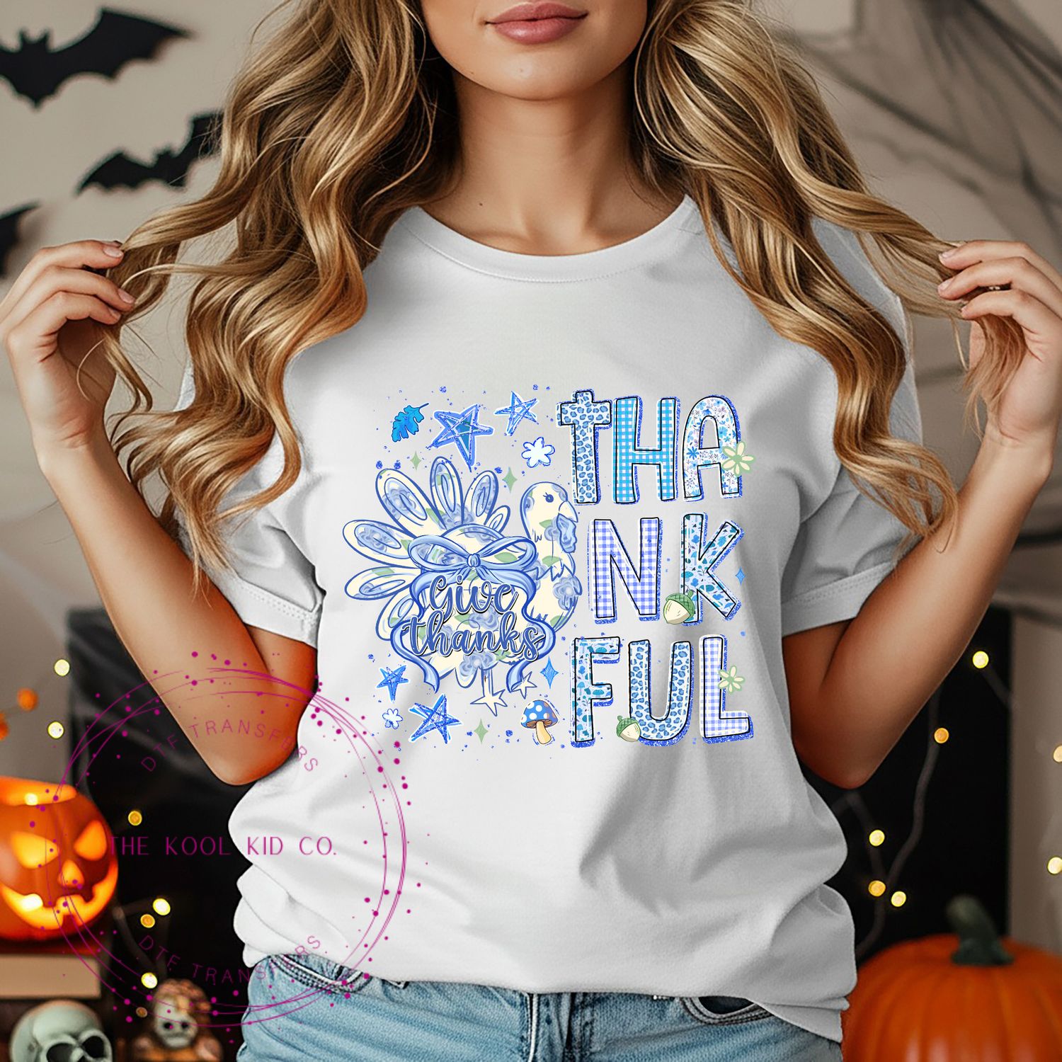 BLUE FLORAL THANKFUL