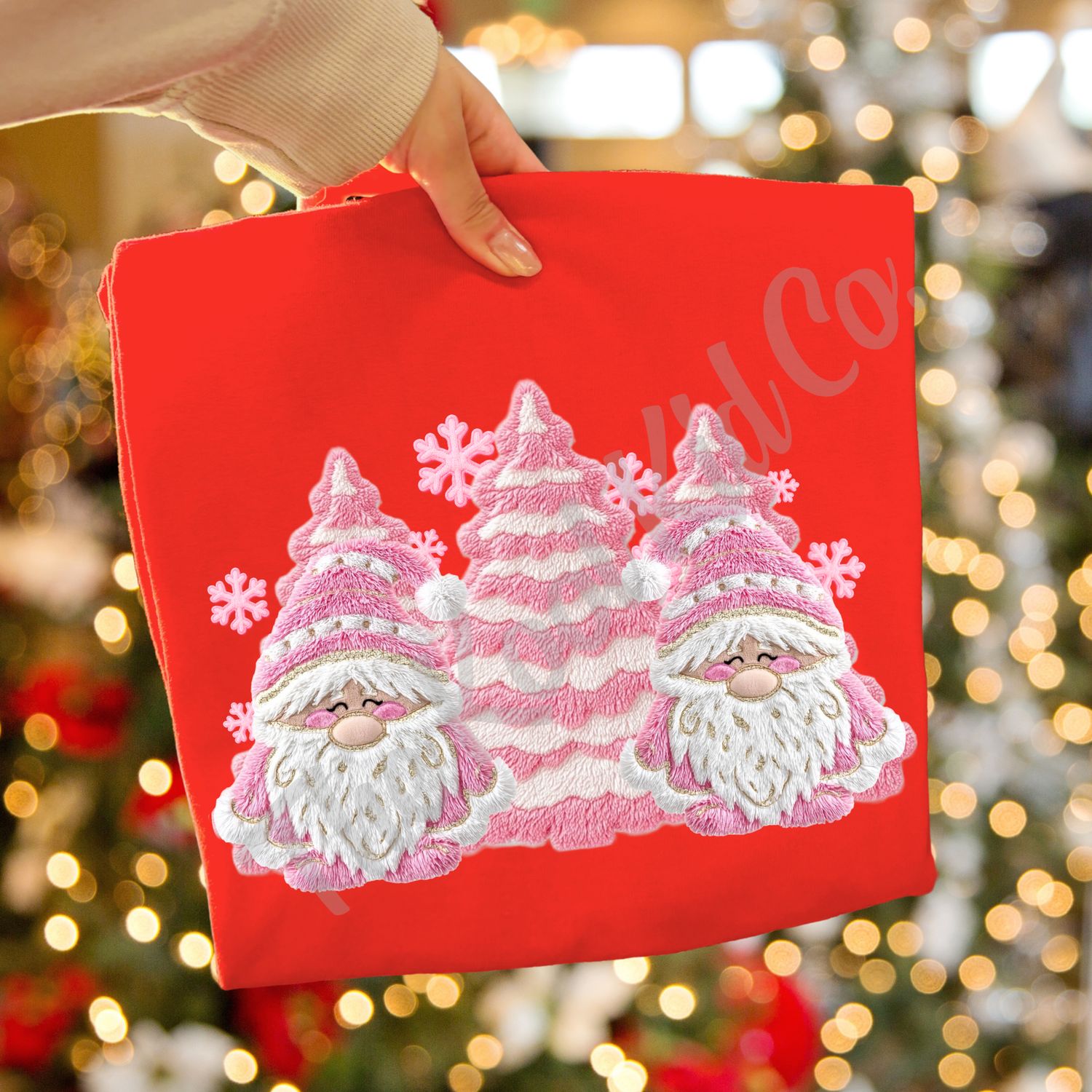 CHENILLE PINK GNOME CHRISTMAS