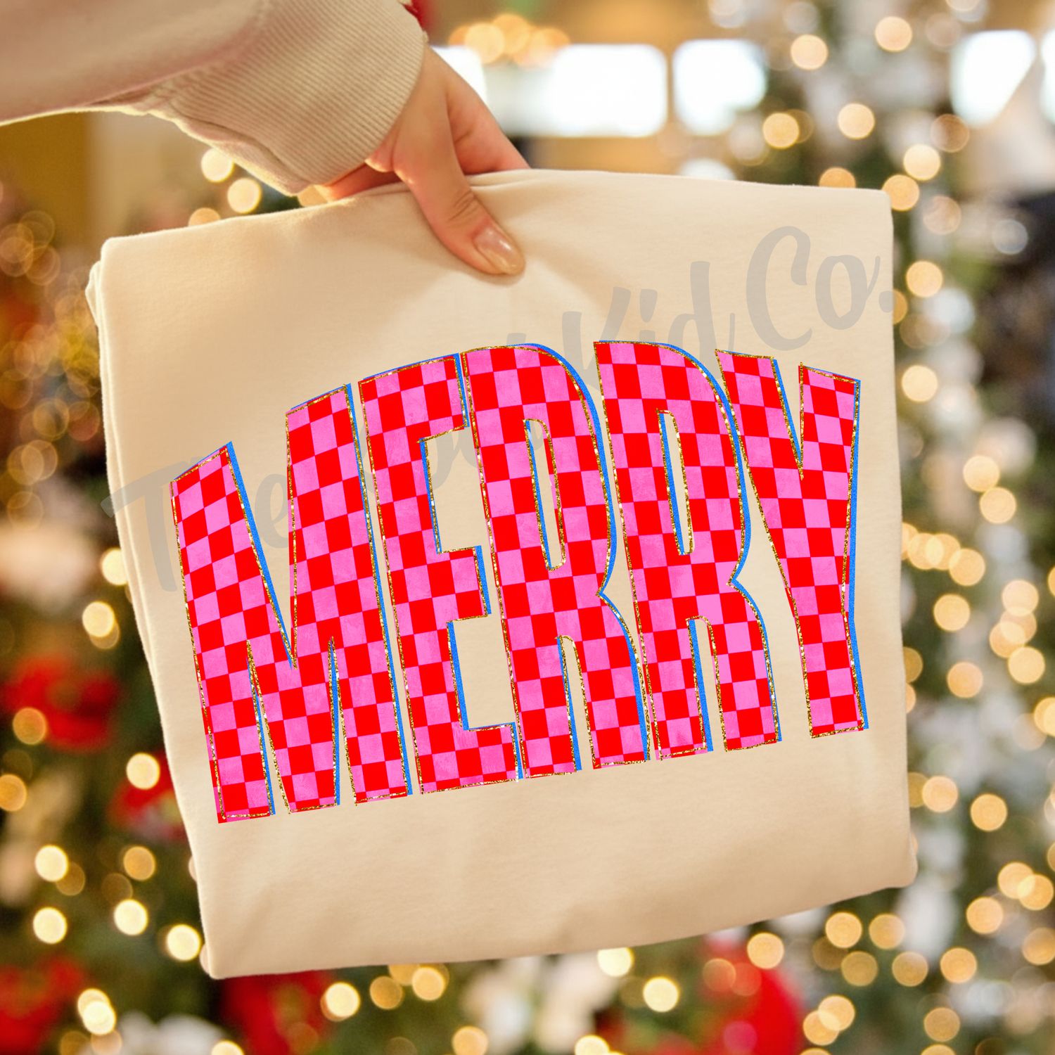 PINK AND RED CHECKERED MERRY