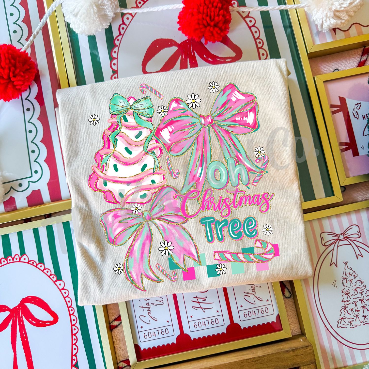 OH CHRISTMAS TREE BOW COQUETTE