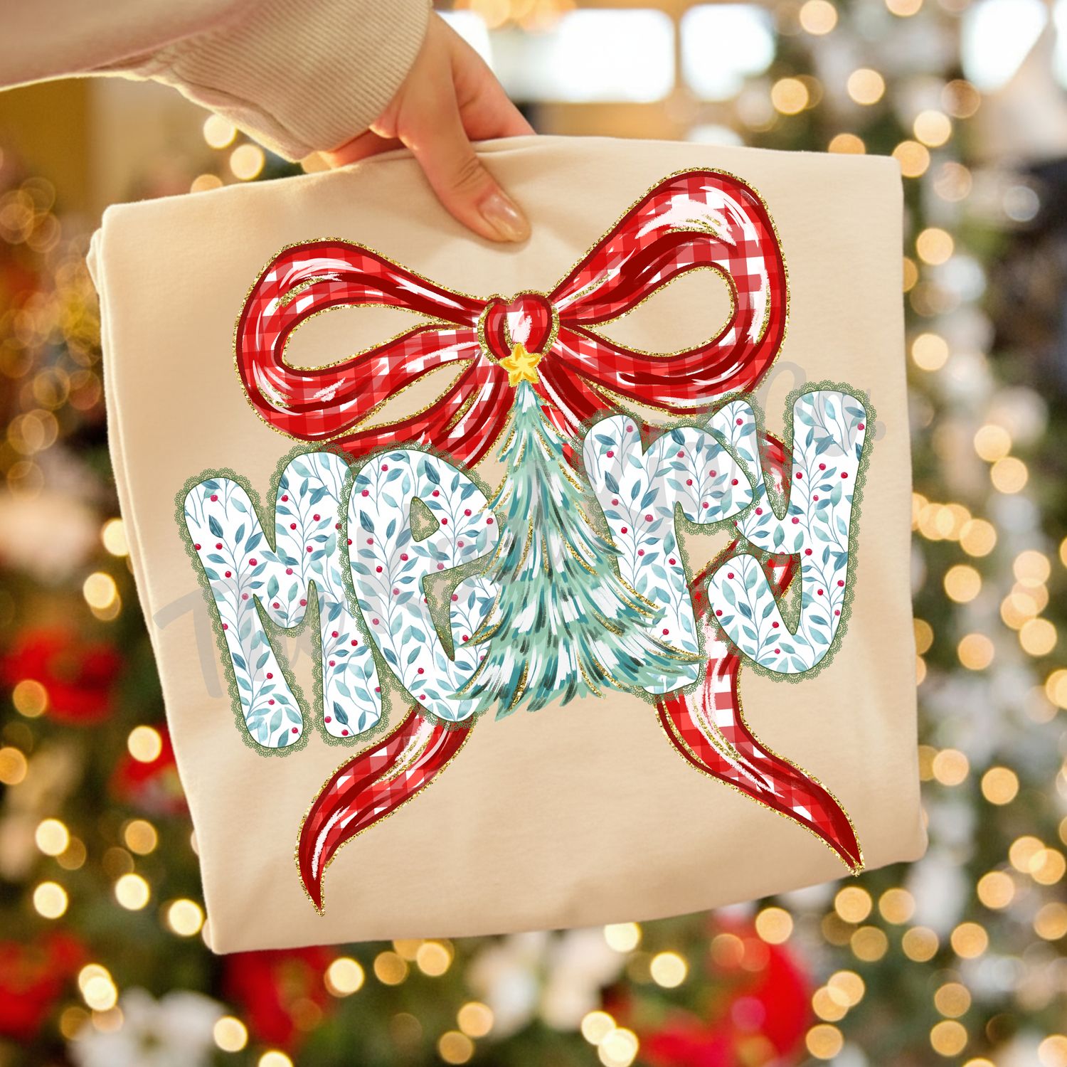 FLORAL MERCY PLAID BOW