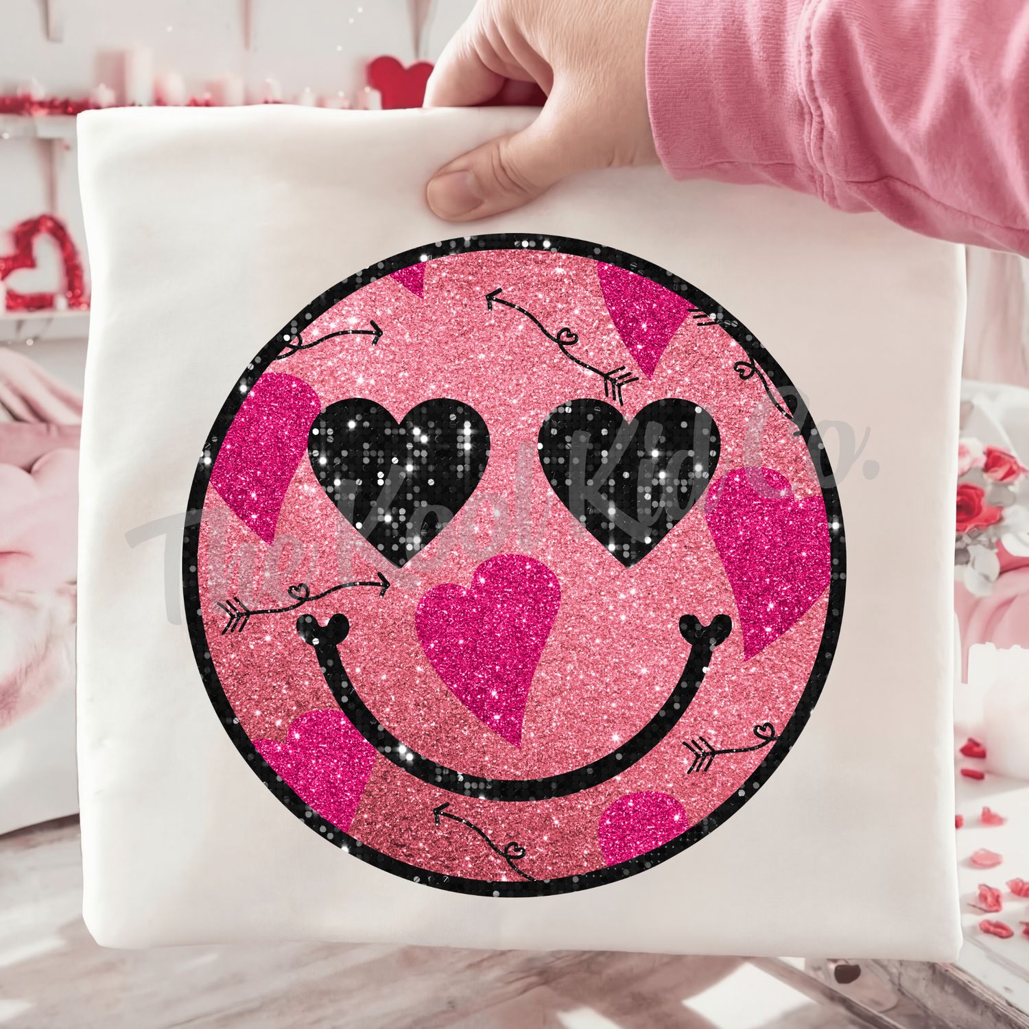 GLITTER HEART SMILEY FACE