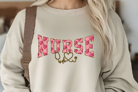 NURSE GLITTER HEART