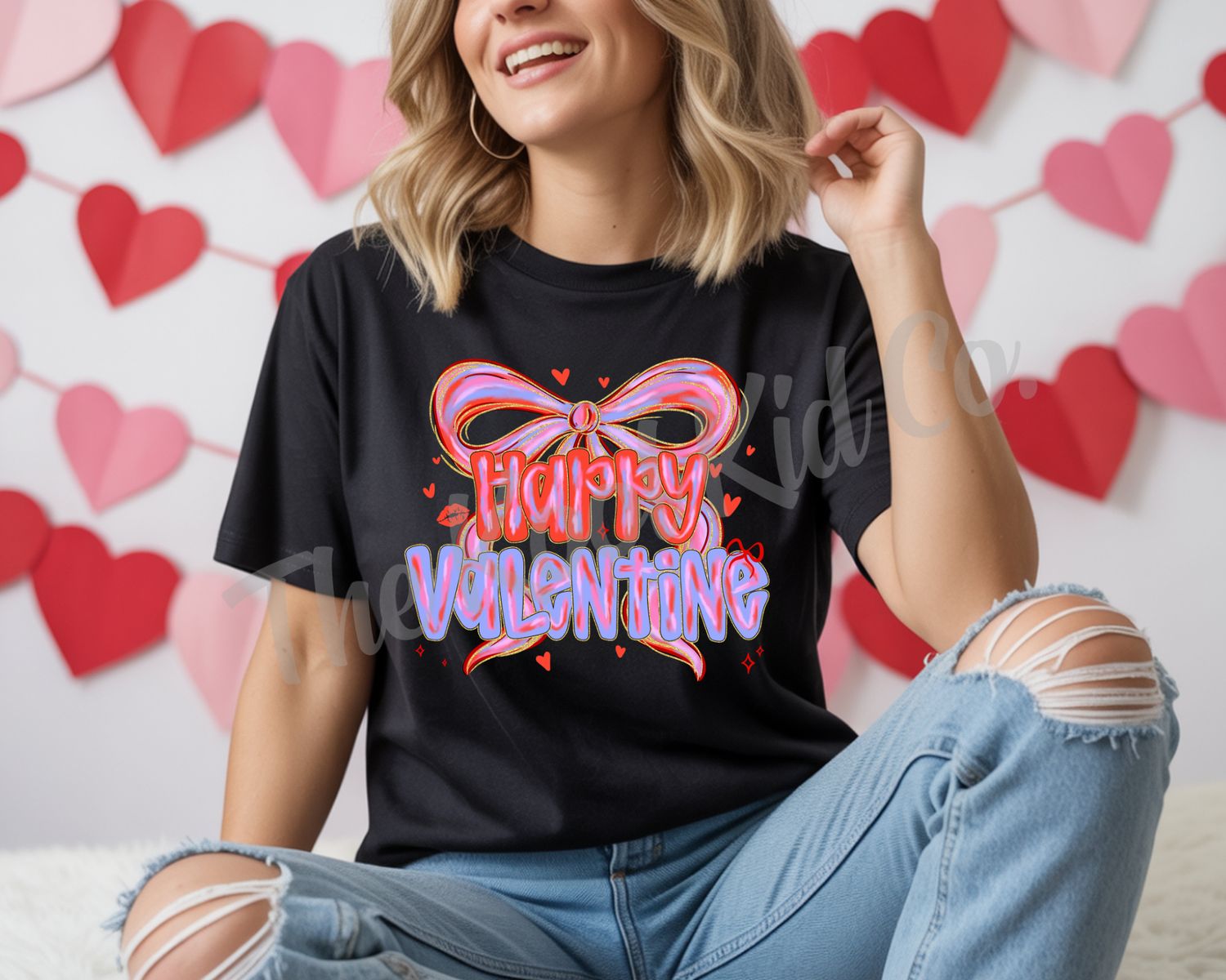 BRUSHSTROKE HAPPY VALENTINE BOW