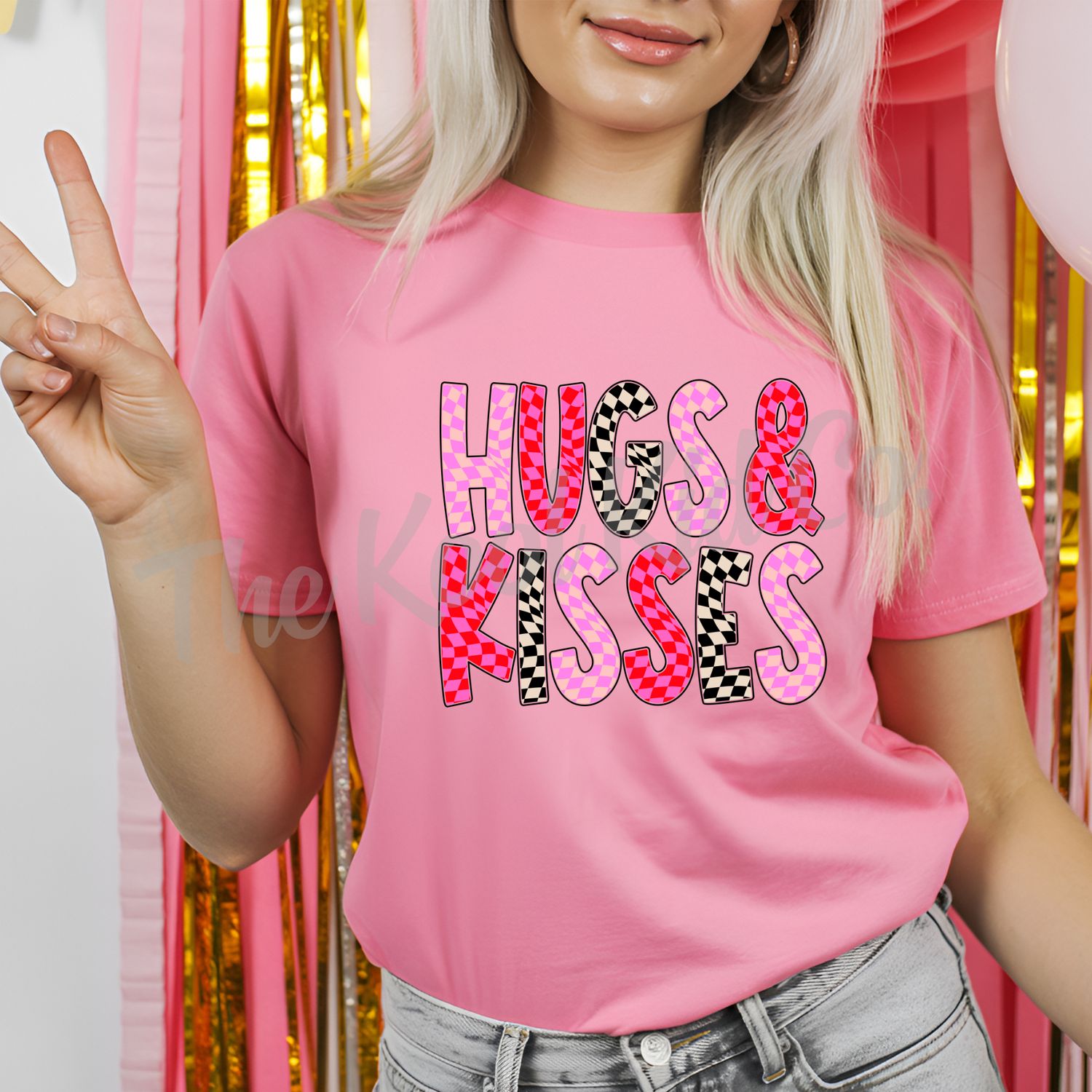 CHECKERED HUGS AND KISSES