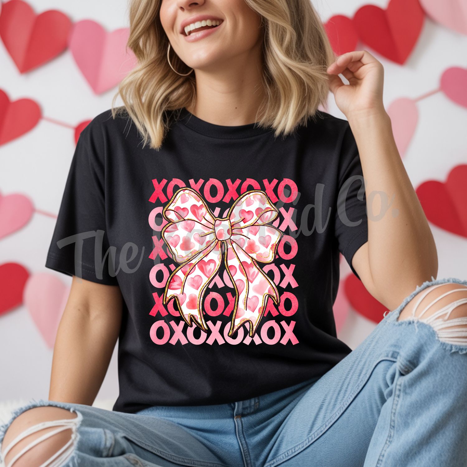 XOXO HEART BOW