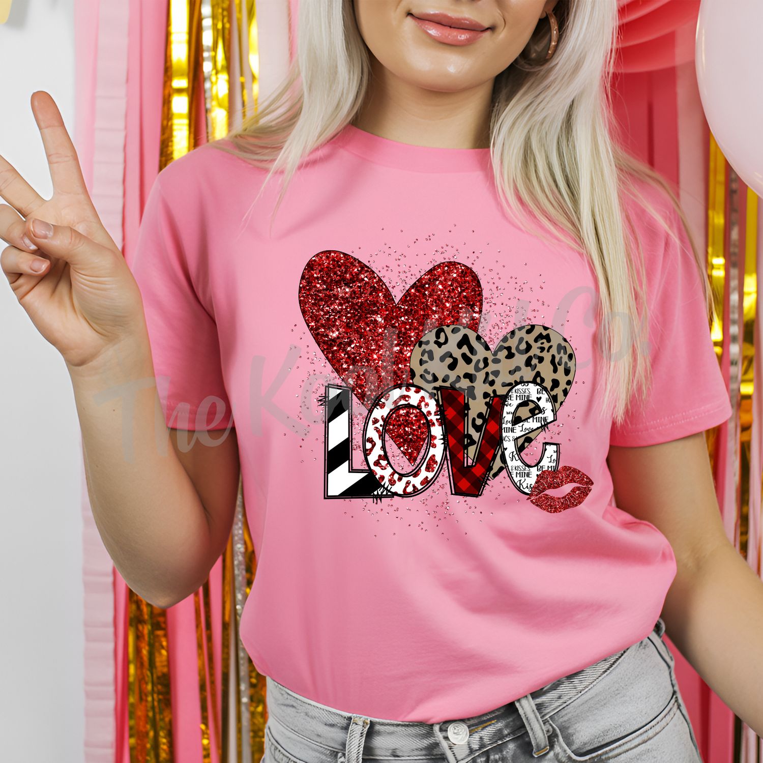 GLITTER LEOPARD LOVE HEART